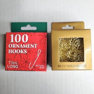 Kurt Adler Gold And Silver Christmas Ornament Holiday Decor Hanging Hooks Bundle